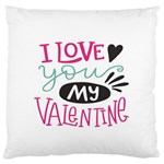 I Love You My Valentine (white) Our Two Hearts Pattern (white) Large Flano Cushion Case (One Side) Front