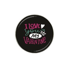  I Love You My Valentine / Our Two Hearts Pattern (black) Hat Clip Ball Marker (10 Pack)