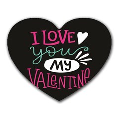  I Love You My Valentine / Our Two Hearts Pattern (black) Heart Mousepads by FashionFling