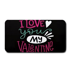  I Love You My Valentine / Our Two Hearts Pattern (black) Medium Bar Mats by FashionFling