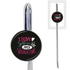  I Love You My Valentine / Our Two Hearts Pattern (black) Book Mark by FashionFling