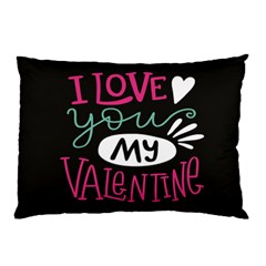  I Love You My Valentine / Our Two Hearts Pattern (black) Pillow Case (two Sides)