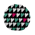  I Love You My Valentine / Our Two Hearts Pattern (black) Standard 15  Premium Round Cushions Back