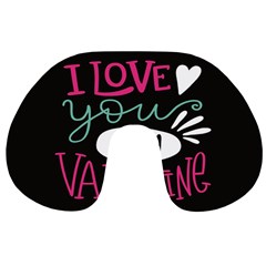  I Love You My Valentine / Our Two Hearts Pattern (black) Travel Neck Pillows