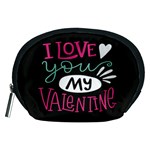  I Love You My Valentine / Our Two Hearts Pattern (black) Accessory Pouches (Medium)  Front
