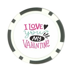 I Love You My Valentine / Our Two Hearts Pattern (white) Poker Chip Card Guard by FashionFling