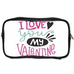 I Love You My Valentine / Our Two Hearts Pattern (white) Toiletries Bags 2-side by FashionFling