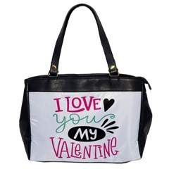 I Love You My Valentine / Our Two Hearts Pattern (white) Office Handbags by FashionFling