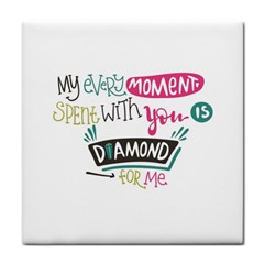 My Every Moment Spent With You Is Diamond To Me / Diamonds Hearts Lips Pattern (white) Tile Coasters