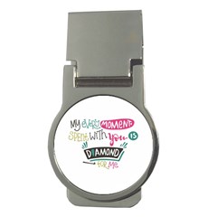 My Every Moment Spent With You Is Diamond To Me / Diamonds Hearts Lips Pattern (white) Money Clips (round)  by FashionFling