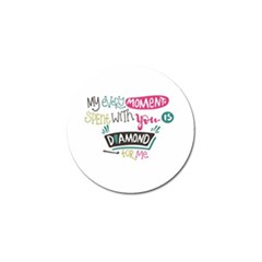 My Every Moment Spent With You Is Diamond To Me / Diamonds Hearts Lips Pattern (white) Golf Ball Marker