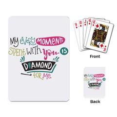 My Every Moment Spent With You Is Diamond To Me / Diamonds Hearts Lips Pattern (white) Playing Card by FashionFling