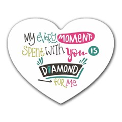 My Every Moment Spent With You Is Diamond To Me / Diamonds Hearts Lips Pattern (white) Heart Mousepads by FashionFling