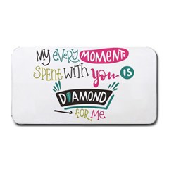 My Every Moment Spent With You Is Diamond To Me / Diamonds Hearts Lips Pattern (white) Medium Bar Mats by FashionFling