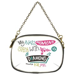 My Every Moment Spent With You Is Diamond To Me / Diamonds Hearts Lips Pattern (white) Chain Purses (two Sides)  by FashionFling