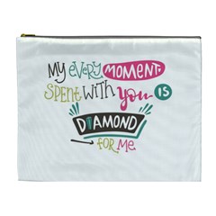 My Every Moment Spent With You Is Diamond To Me / Diamonds Hearts Lips Pattern (white) Cosmetic Bag (xl) by FashionFling