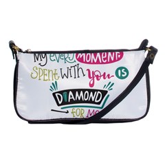 My Every Moment Spent With You Is Diamond To Me / Diamonds Hearts Lips Pattern (white) Shoulder Clutch Bags by FashionFling