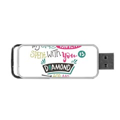 My Every Moment Spent With You Is Diamond To Me / Diamonds Hearts Lips Pattern (white) Portable Usb Flash (one Side) by FashionFling