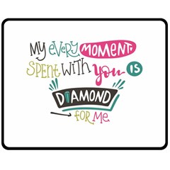 My Every Moment Spent With You Is Diamond To Me / Diamonds Hearts Lips Pattern (white) Double Sided Fleece Blanket (medium)  by FashionFling