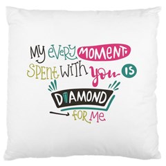 My Every Moment Spent With You Is Diamond To Me / Diamonds Hearts Lips Pattern (white) Large Flano Cushion Case (one Side) by FashionFling