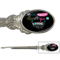 My Every Moment Spent With You Is Diamond To Me / Diamonds Hearts Lips Pattern (black) Letter Openers by FashionFling