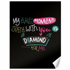 My Every Moment Spent With You Is Diamond To Me / Diamonds Hearts Lips Pattern (black) Canvas 36  X 48   by FashionFling