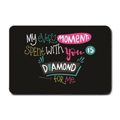 My Every Moment Spent With You Is Diamond To Me / Diamonds Hearts Lips Pattern (black) Small Doormat  by FashionFling