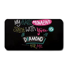 My Every Moment Spent With You Is Diamond To Me / Diamonds Hearts Lips Pattern (black) Medium Bar Mats by FashionFling