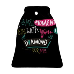 My Every Moment Spent With You Is Diamond To Me / Diamonds Hearts Lips Pattern (black) Bell Ornament (two Sides) by FashionFling