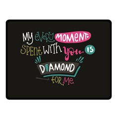 My Every Moment Spent With You Is Diamond To Me / Diamonds Hearts Lips Pattern (black) Double Sided Fleece Blanket (small)  by FashionFling