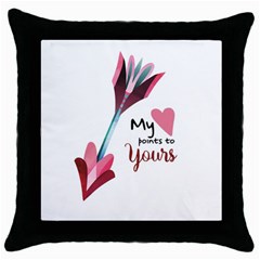 My Heart Points To Yours / Pink And Blue Cupid s Arrows (white) Throw Pillow Case (black) by FashionFling