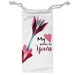 My Heart Points To Yours / Pink And Blue Cupid s Arrows (white) Jewelry Bag by FashionFling