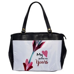 My Heart Points To Yours / Pink And Blue Cupid s Arrows (white) Office Handbags by FashionFling