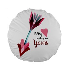 My Heart Points To Yours / Pink And Blue Cupid s Arrows (white) Standard 15  Premium Round Cushions by FashionFling
