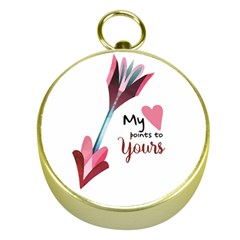 My Heart Points To Yours / Pink And Blue Cupid s Arrows (white) Gold Compasses by FashionFling