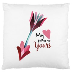My Heart Points To Yours / Pink And Blue Cupid s Arrows (white) Standard Flano Cushion Case (two Sides) by FashionFling