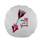 My Heart Points To Yours / Pink And Blue Cupid s Arrows (white) Standard 15  Premium Flano Round Cushions Front