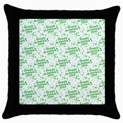 Saint Patrick Motif Pattern Throw Pillow Case (black) by dflcprints