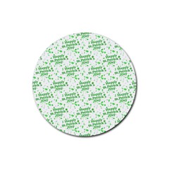 Saint Patrick Motif Pattern Rubber Coaster (round)  by dflcprints