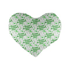 Saint Patrick Motif Pattern Standard 16  Premium Heart Shape Cushions