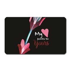 My Heart Points To Yours / Pink And Blue Cupid s Arrows (black) Magnet (rectangular) by FashionFling