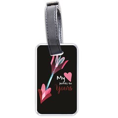 My Heart Points To Yours / Pink And Blue Cupid s Arrows (black) Luggage Tags (one Side)  by FashionFling