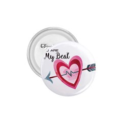 You Are My Beat / Pink And Teal Hearts Pattern (white)  1 75  Buttons by FashionFling