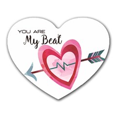 You Are My Beat / Pink And Teal Hearts Pattern (white)  Heart Mousepads by FashionFling