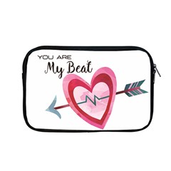 You Are My Beat / Pink And Teal Hearts Pattern (white)  Apple Macbook Pro 13  Zipper Case by FashionFling