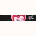 You Are My Beat / Pink And Teal Hearts Pattern (black)  Small Bar Mats 24 x4  Bar Mat