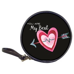 You Are My Beat / Pink And Teal Hearts Pattern (black)  Classic 20-cd Wallets