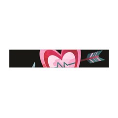 You Are My Beat / Pink And Teal Hearts Pattern (black)  Flano Scarf (mini) by FashionFling
