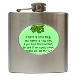 Little Frog Poem Hip Flask (6 oz) Front