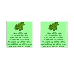 Little Frog Poem Cufflinks (square) by athenastemple